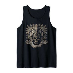 Mexican Mayan, Inca, Aztec King Skull Tank Top